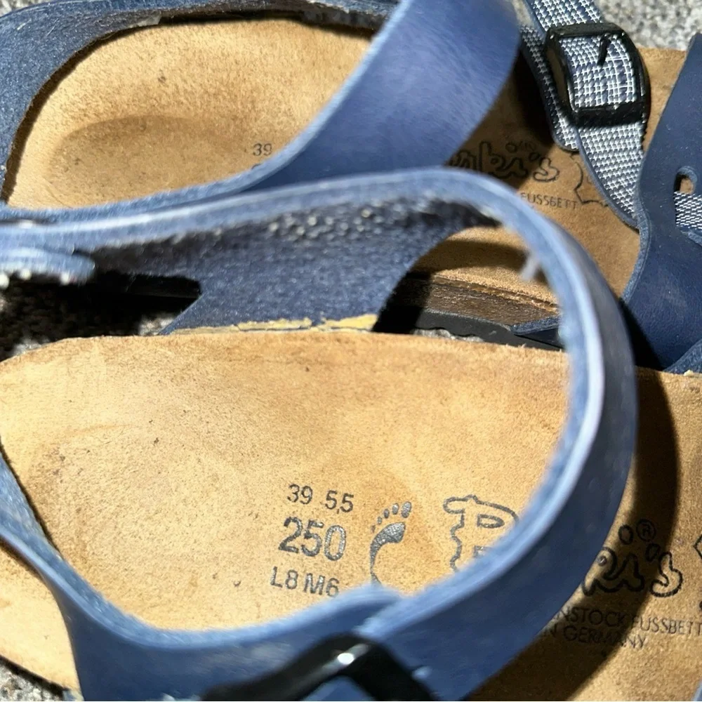 Birki's by Birkenstock Lillie Blue Plaid Strappy Buckle Sandals size US 8 EU 39 - Picture 5 of 6